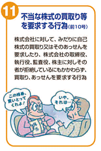 不当な株式の買取り等を要求する行為（前10号）