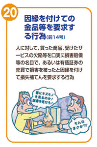 因縁を付けての金品等を要求する行為(前14号)